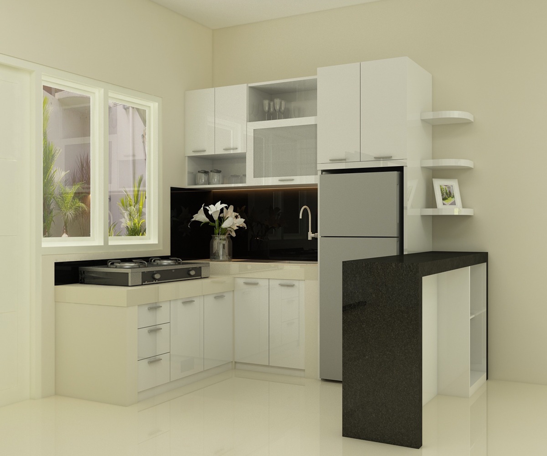 Dapur Compact Putih 01 — Klara Interior