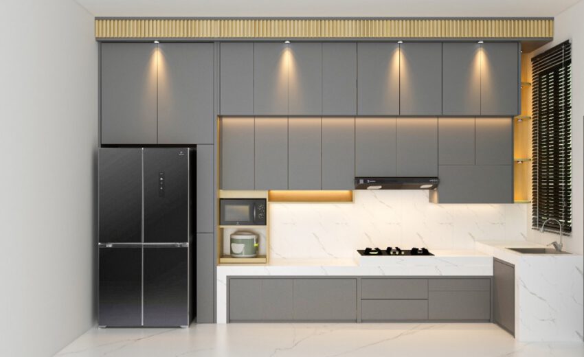Dapur Monokrom Araya 01 — Klara Interior