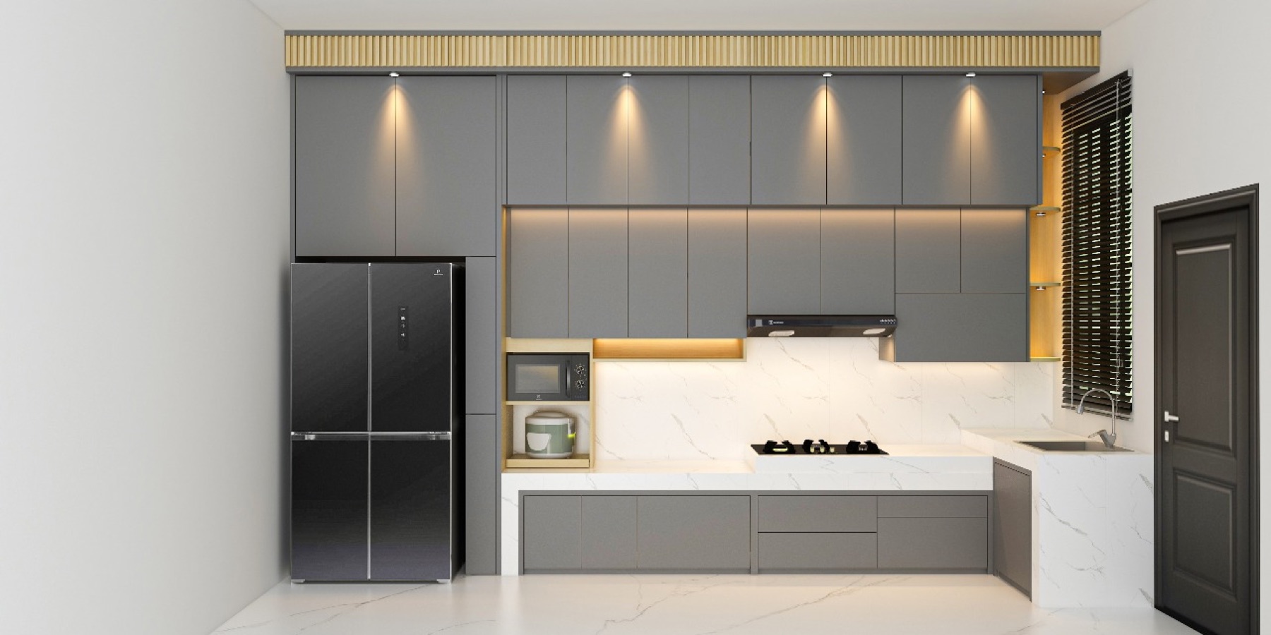 Dapur Monokrom Araya 01 — Klara Interior