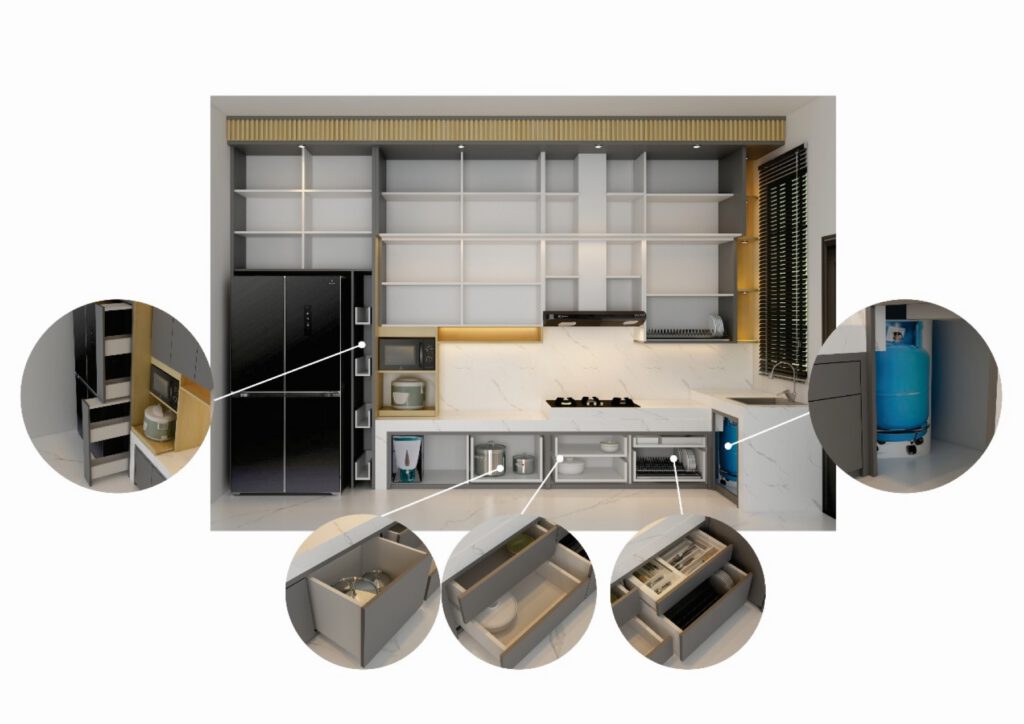 Dapur Monokrom Araya 02 — Klara Interior